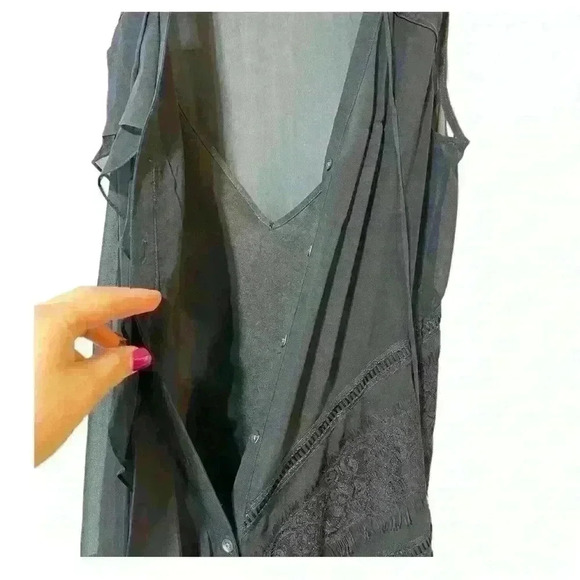 Haute Hippie Silk Sheer Maxi Dress Size XS Black Party Cocktail Elegant - Picture 7 of 15